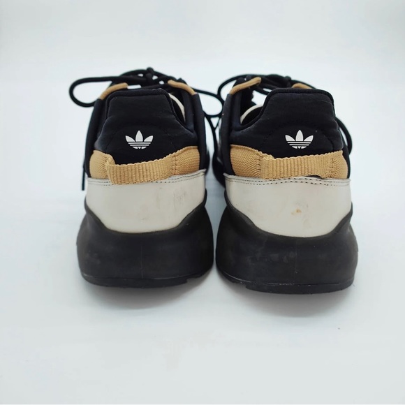 Adidas ZX 2K Boost Pure Black White Beige UK Size 10.5 Running Gym Trainers - Picture 4 of 10